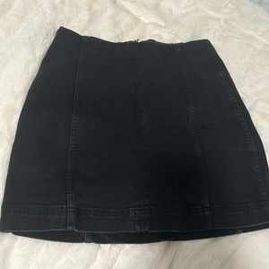 Black jean mini skirt